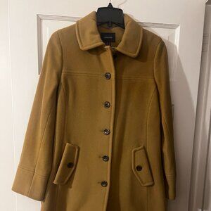 Lands End Wool Mid-Length Camel Coat, size 8